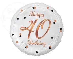 Balon okrągły foliowy 18 cali Happy 40 Birthday