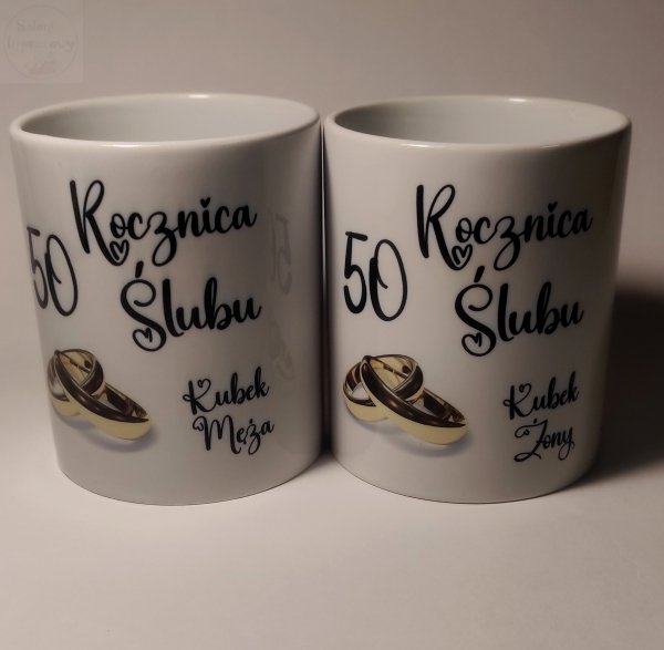 ZESTAW Kubek Żony, kubek Męża 50 Rocznica Ślubu