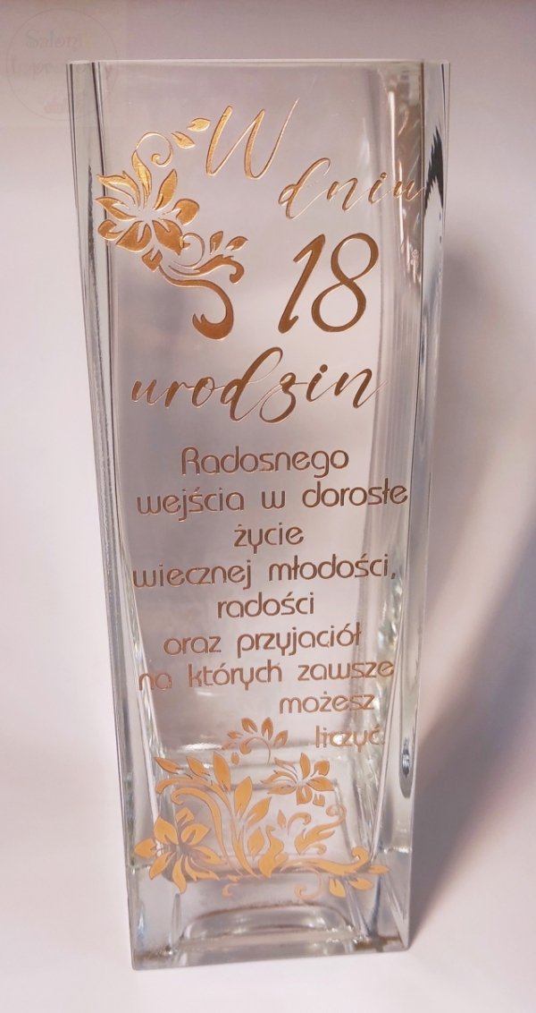  Wazon z grawerem 18- urodziny