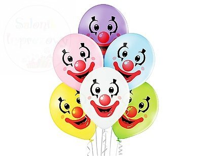 Balony 12 cali Clown Faces mix color 1 szt