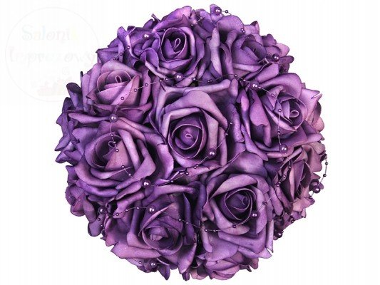 Bukiet kwiatowy z perełkami fioletowy BUKD-014