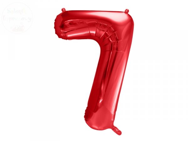 Balon Foliowy czerwona cyfra 7 - 86cm