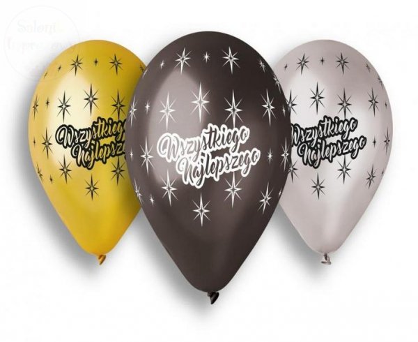 Balony  cali Wszystkiego Najlepszego mix kolor