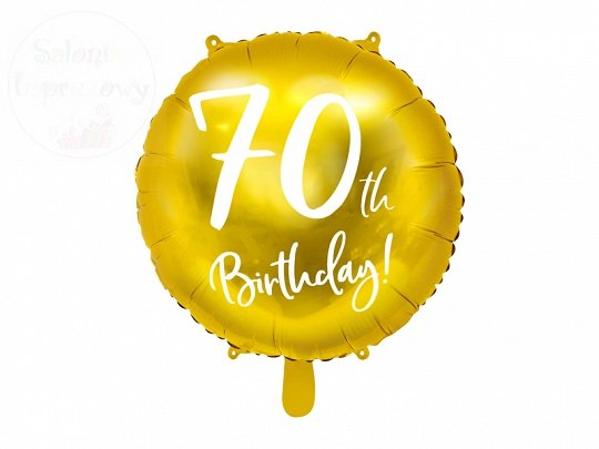 Balon foliowy okrągły złoty 70-te urodziny 45cm