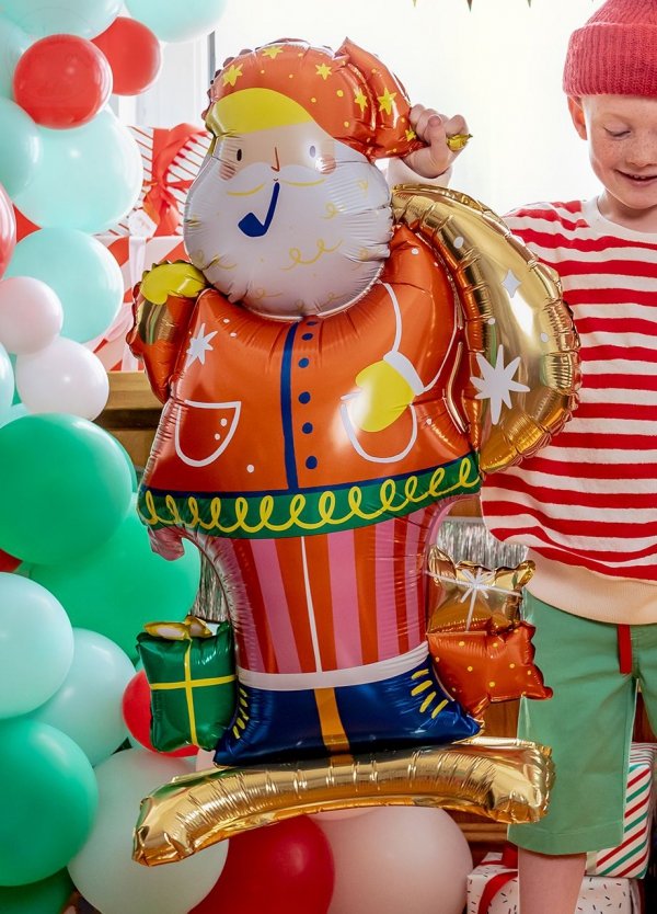 Balon foliowy Mikołaj stojący 63 x 106 cm