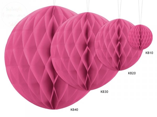 Kula bibułowa różowa 20 cm