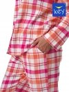 Flanelowa piżama damska rozpinana Key 437