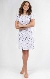 Koszula nocna ecru z krótkim rękawem w groszki Regina 147 2XL-4XL 