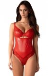 Obsessive Aliosa Teddy czerwone body z eko skóki