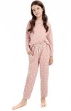 Różowa piżama dziewczęca w groszki Taro Chloe 3050