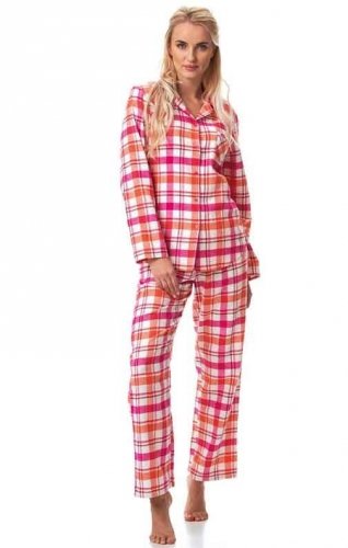 Rozpinana piżama damska z flaneli Key 437 Maxi