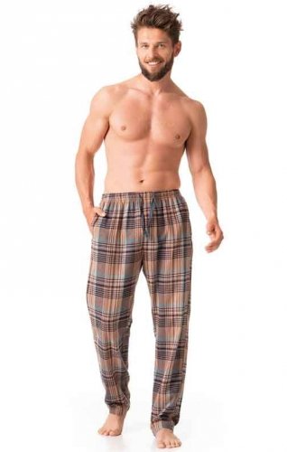 Flanelowe spodnie męskie piżamowe Key MHT 421