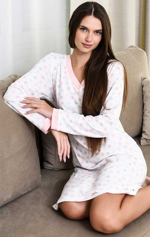 Betina 1181 koszula nocna w groszki XXL-3XL