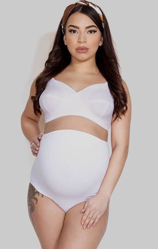 Majtki ciążowe na brzuch Mitex Mama Bella białe