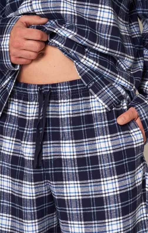 Key MNS 411 flanelowa piżama męska rozpinana
