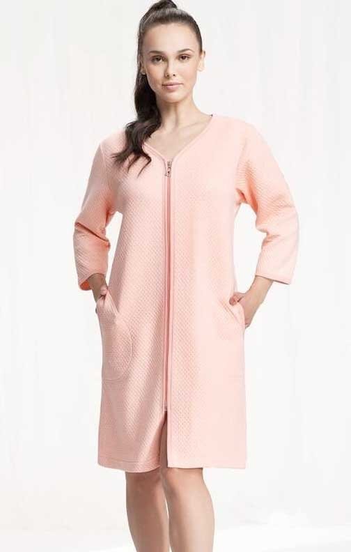 Luna 214 Szlafrok damski 4XL Morelowy
