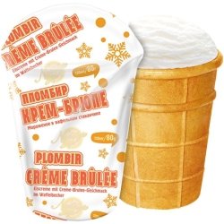 [EISPROM] Lody w kubku waflowym "Plombir" o smaku Creme-Brulle 130ml/40