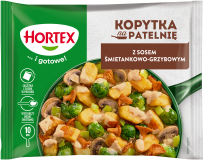 [HORTEX] Kopytka na patelnie z sosem smietanowo- grzybowym 400g/8