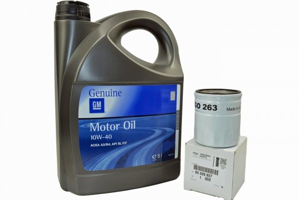 OLEJ GM 10W40 5L + FILTR OLEJU ORYGINAŁ 1.6 1.8 2.0 VECTRA SIGNUM ZAFIRA OE