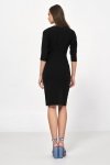 Sukienka Czarna sukienka z asymetrycznymi draperiami S218 Black - Nife