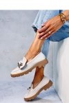 Mokasyny ze złotym misiem HONEY BEIGE - Inello