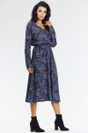 Sukienka Model A666 Navy/Brown Pattern - awama