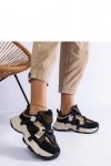 Czarne sneakersy ze złotymi wstawkami Candra - Solea