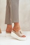 Sandał Klapki Model Tanonea 2283 35374 Beige Khaki - Step in style
