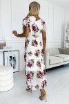 Sukienka Model Lisa 434-8 Ecru/Bordo Flowers - Numoco