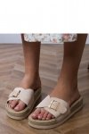 Sandał Klapki Model Umsa LOLO27 Beige - PRIMO