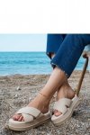 Sandał Klapki Model Juko PL365 Beige - PRIMO