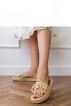 Sandał Klapki Model Luas GQ8-038 Beige/Gold - PRIMO