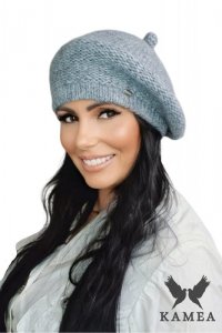 OFELIA zimowy beret damski kolor szary - Kamea
