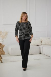 Spodnie Damskie Model M419/C Black/Lurex - La Aurora