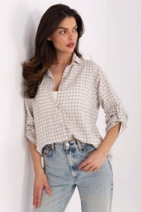 Koszula Damska Model MO-KS-1802.84 White/Beige - Italy Moda