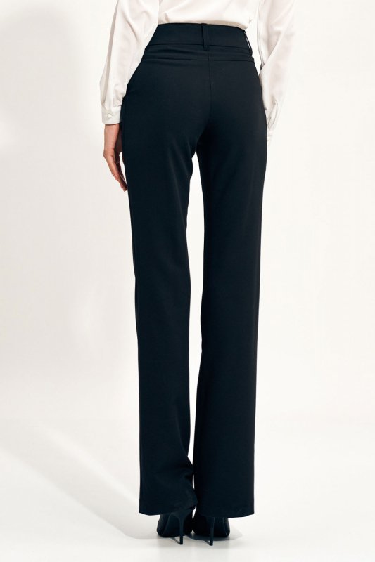 Czarne spodnie typu flare SD69 Black - Nife