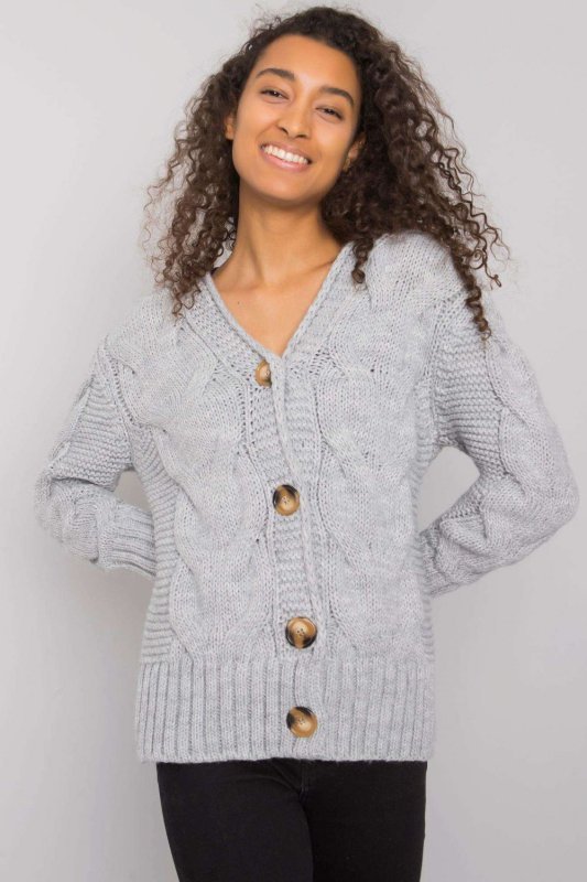 Sweter Damski  Model LC-SW-A1.28X Grey - Rue Paris