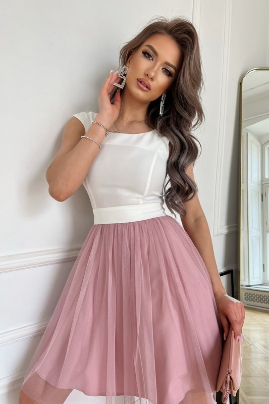 Sukienka Model 283-36 Ecru/Dirty_Pink - Bicotone