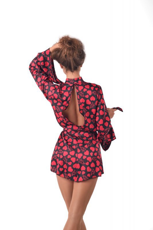 Szlafrok Model Morgan short Black/Red - Anais