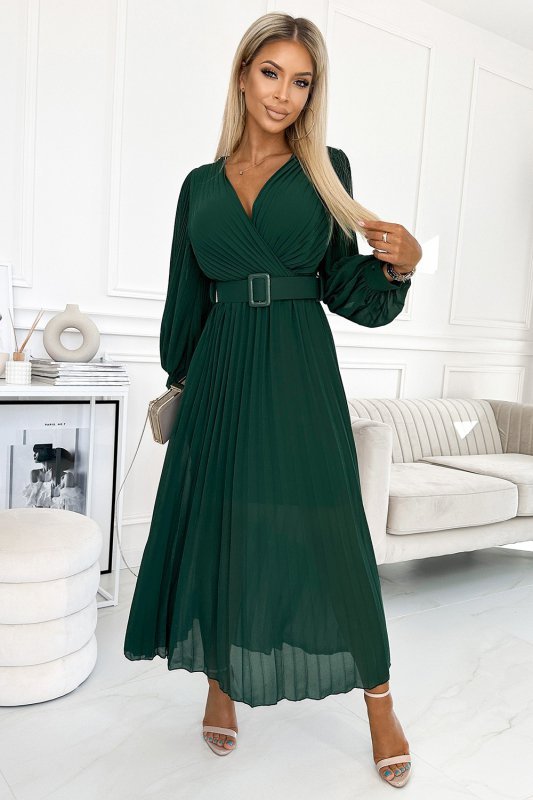 Sukienka Model 414-1 Klara Bottled Green - Numoco Hurtownia odzieży on-line, moda damska, bielizna i obuwie dla kobiet - Matterh