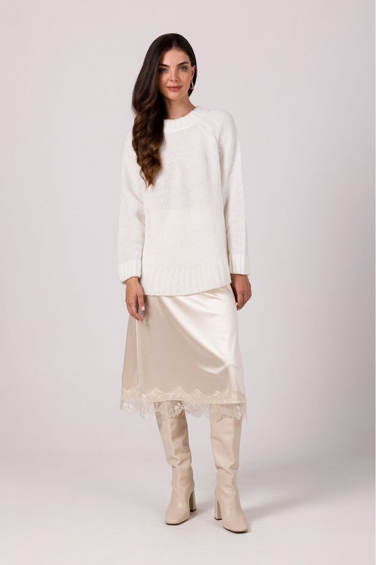 Sweter Damski Model BK105 White - BE Knit
