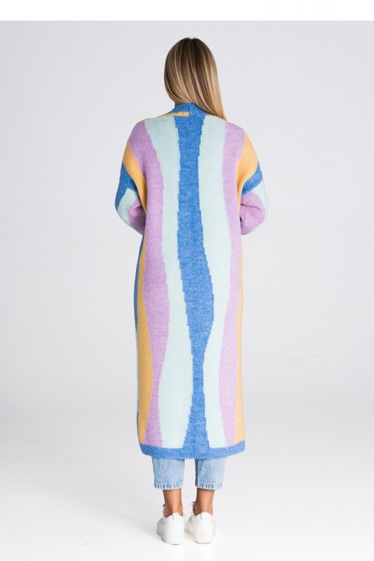 Sweter Kardigan Model M985 Blue/Musztard/Violet - Figl