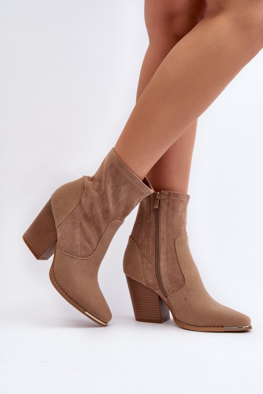 Botki Model Sanile A5619-63 Khaki - Step in style