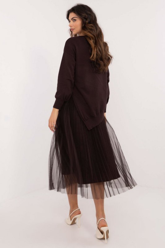 Sukienka Komplet Model MI-KMPL-23088.02P Dark Brown - Italy Moda