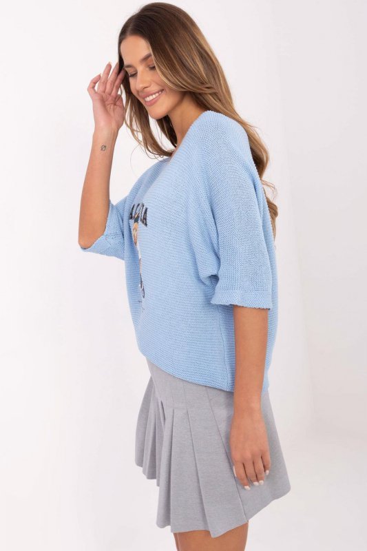 Sweter Damski Model MI-SW-2101.06 Light Blue - Italy Moda
