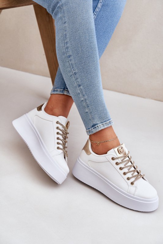 Buty Sportowe Model Fonetha NB751 White/Gold - Step in style