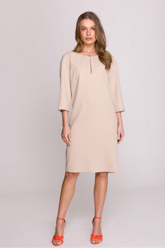 Sukienka Model S394 Beige - Stylove