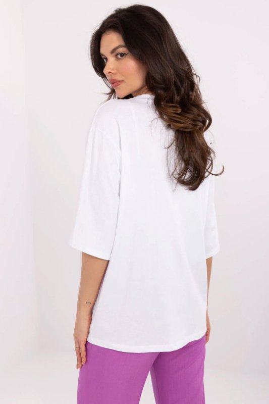 T-shirt Damski Model MI-TS-M736-1.36 White - Italy Moda