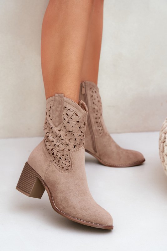 Botki Model S.Barski HY51-125 Beige - Step in style