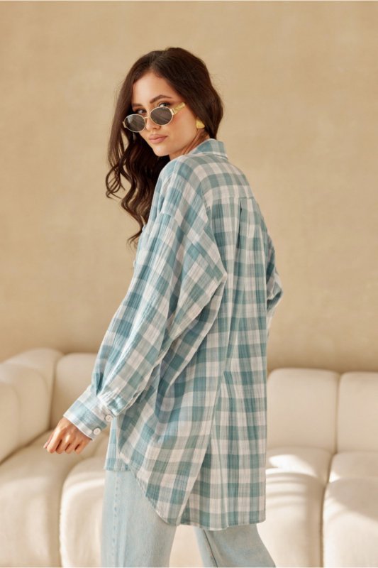 Koszula Damska Model Daisy BLU0202-A35 Green - Roco Fashion